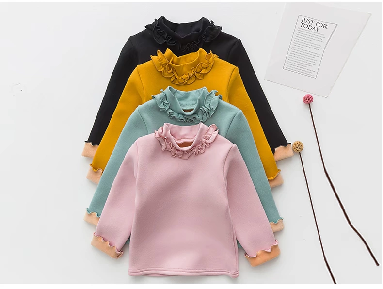 Áo nhung cho bé gái mùa thu và mùa đông nhung cộng với áo nhung dày 2018 mới cho bé áo thun cotton ấm áp ao thun dai tay be trai