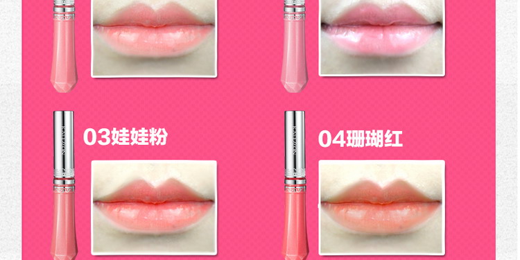 Kefran Lip Gloss Sweet Water Lip Gloss Lip Balm dưỡng ẩm lâu trôi Lip Makeup chính hãng - Son bóng / Liquid Rouge 	son bóng romand 05