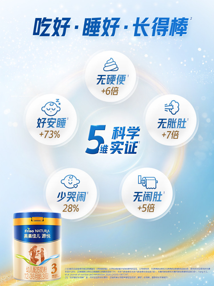 [New Year's Festival Carnival]5 Layers of Hmo Meisu Jiaer Yuanyue Infant Formula Milk Powder Stage 3 800g*1 Can