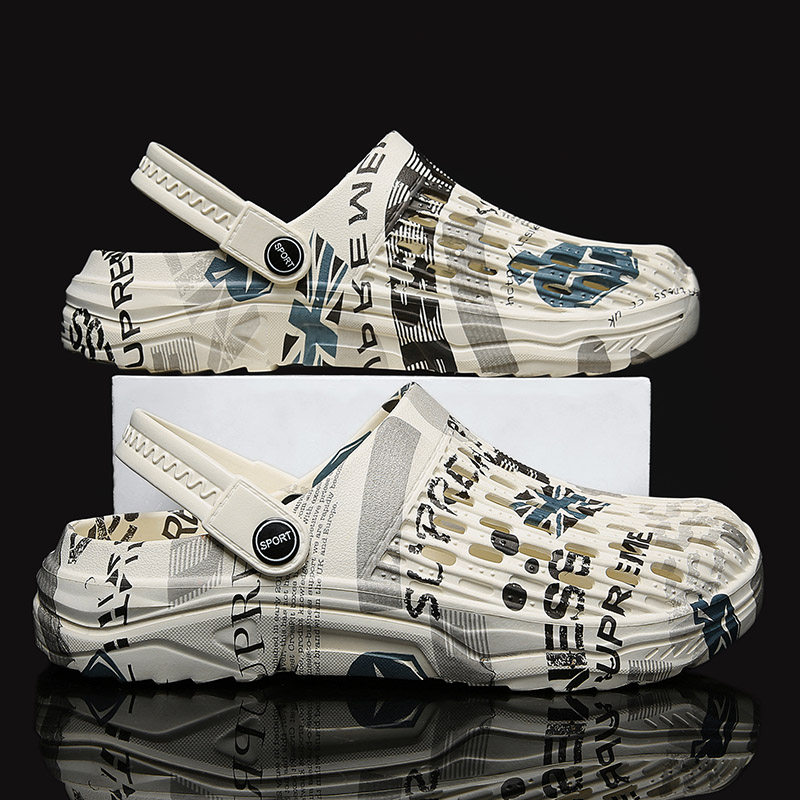 Hole Dongle Shoes Men Trends Summer Outwear Non-slip 2022 New Dual-use wear and wear beach tennis red bag head cool slippers