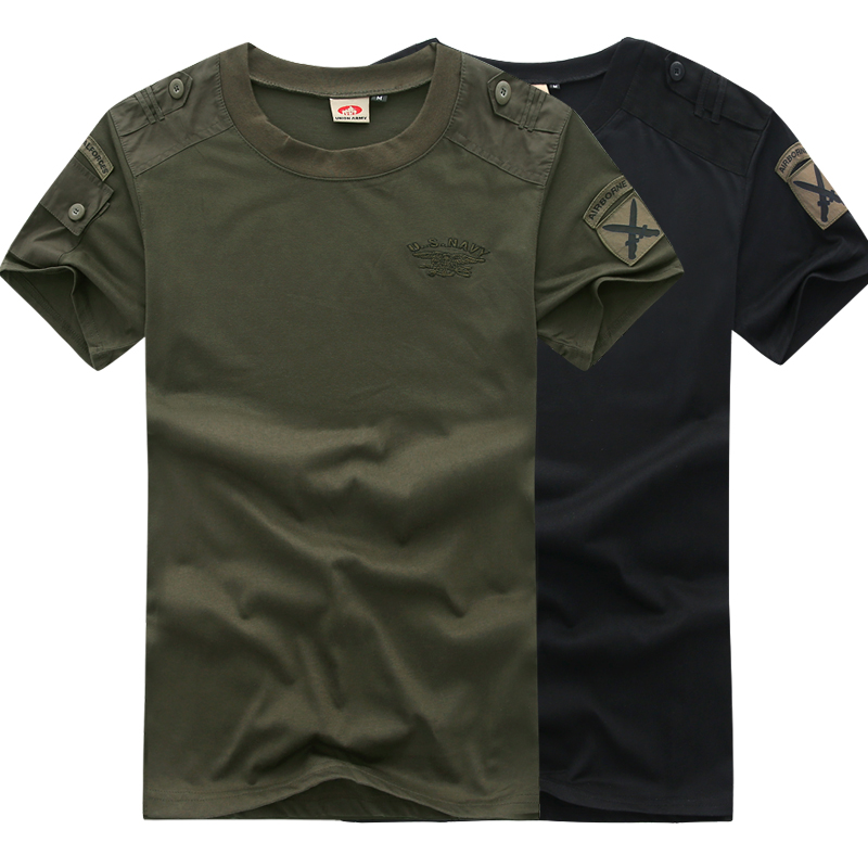 Allied outdoor loose military fans loose short sleeves T-shirt men's cotton breathable men's casual T-shirt soft and comfortable