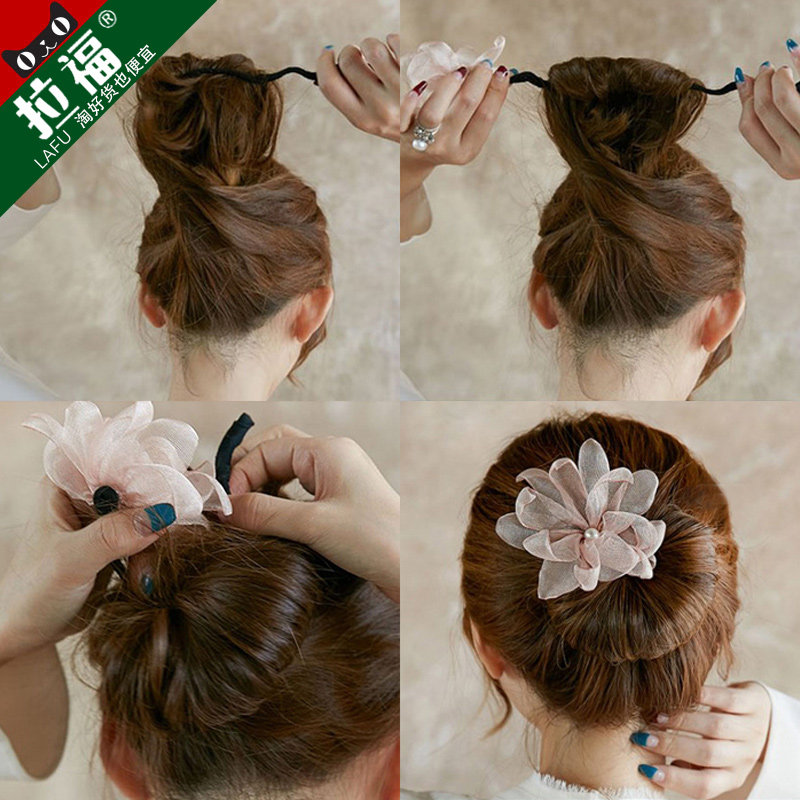 Pellet head flower disc hair styler South Korean sloth hair with head decoration 100 lap fluffy flower buds with hair accessories