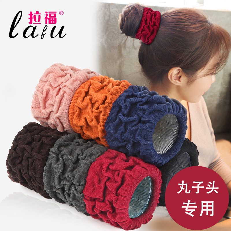 Leather fascia female zazid minimalist headwear black plus coarse elastic leather cover hair ring disc hair pellet head Korean hair ring hair ring