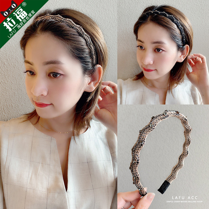 South Korean net red profile Curve Wavy Hair Stirrup Wrap handmade pore machine hoop Wash Face Hair with pressure hairpin Hair Stirrup