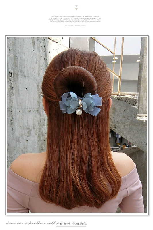 Đĩa hoa thiết bị tóc quả bóng Đầu hàn quốc đơn giản lười biếng với mũ tạo kiểu tóc bông hoa nụ hoa buộc đầu phụ kiện tóc - Phụ kiện tóc