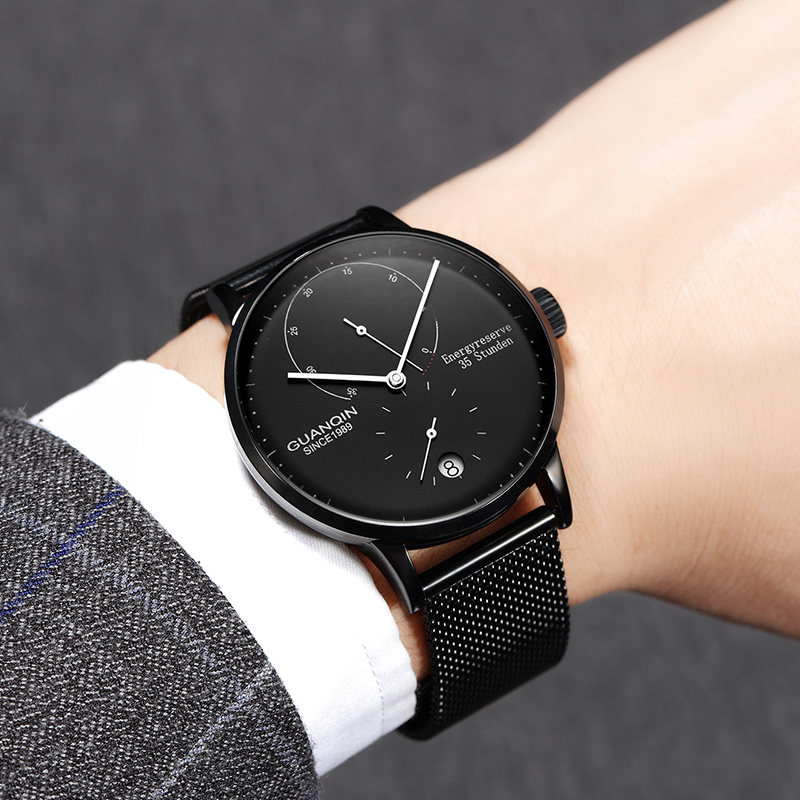 GUANQIN Guanqin Men's Automatic Mechanical Watch Curved Hollow Retro Business Waterproof Men's Watch Tide