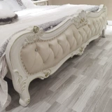 Вся -садная деревянная кровать -кровать роскошная жемчужная белая двуспальная кровать французская кровать