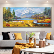 Eurostyle Living Room Decoration Painting Brief sofa Background frescoed horizontal version hanging painting landscape scenery leaning on a mountain hand painted oil painting