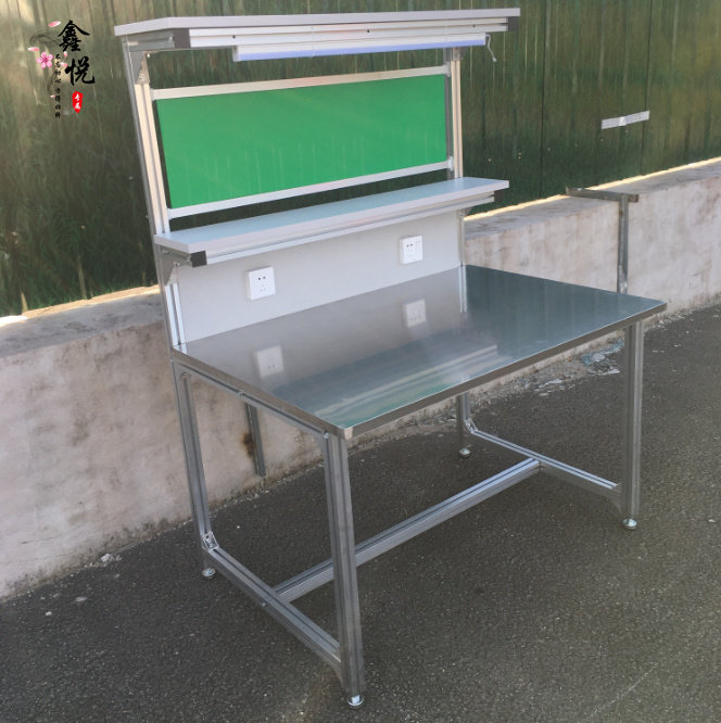 Aluminium extrusion material shelf work bench factory workshop assembly line experiment multifunction maintenance table work packing table with lamp