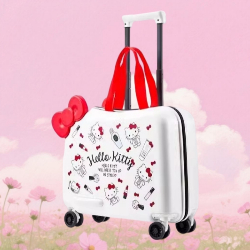 All Pass Hello Kitty Officially Licensed Women's Suitcase Children's Trolley Case Cycling Case 18inch Carry-On Suitcase All Pass Hello Kitty Officially Licensed Women's Suitcase Children's Trolley Case Cycling Case 18inch Carry-On Suitcase