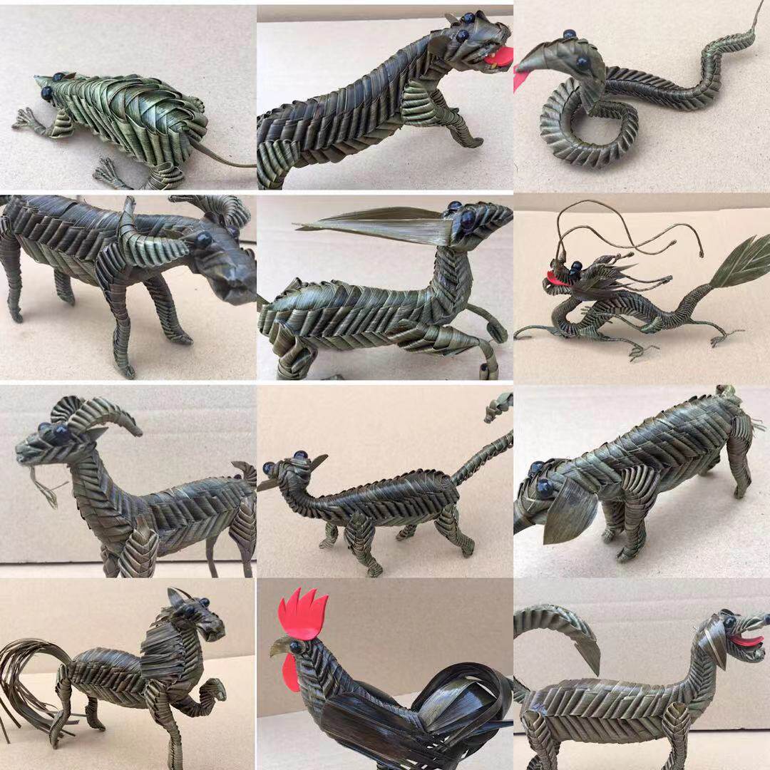 12 Zodiac Suit Brown Woven Animals Changsha Produced Companion Souvenir Intangible Heritage Handmade Chinese Art Grass Woven Twelve Zodiac Insects - Taobao