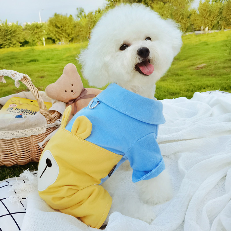 HOGREE tractable ~ pure cotton spring and autumn thin dog clothes autumn and winter winter pet Teddy bear four legs