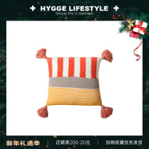 HYGGE Nordic cotton cushion cover knitted blend stitching stripes fashion simple bedside Pillow sofa pillow ins ins