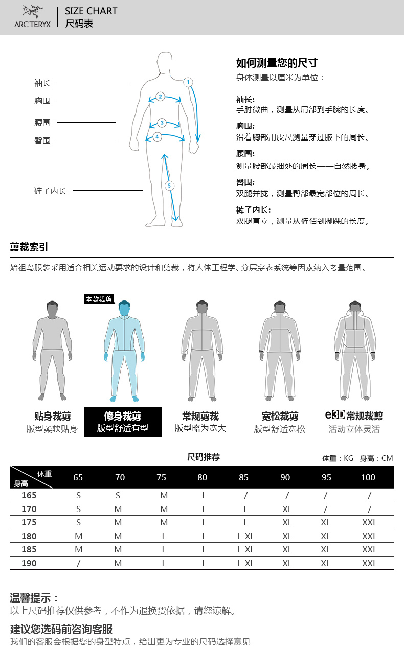 Arcteryx 始祖鸟男款保暖羽绒夹克Cerium LT Hoody