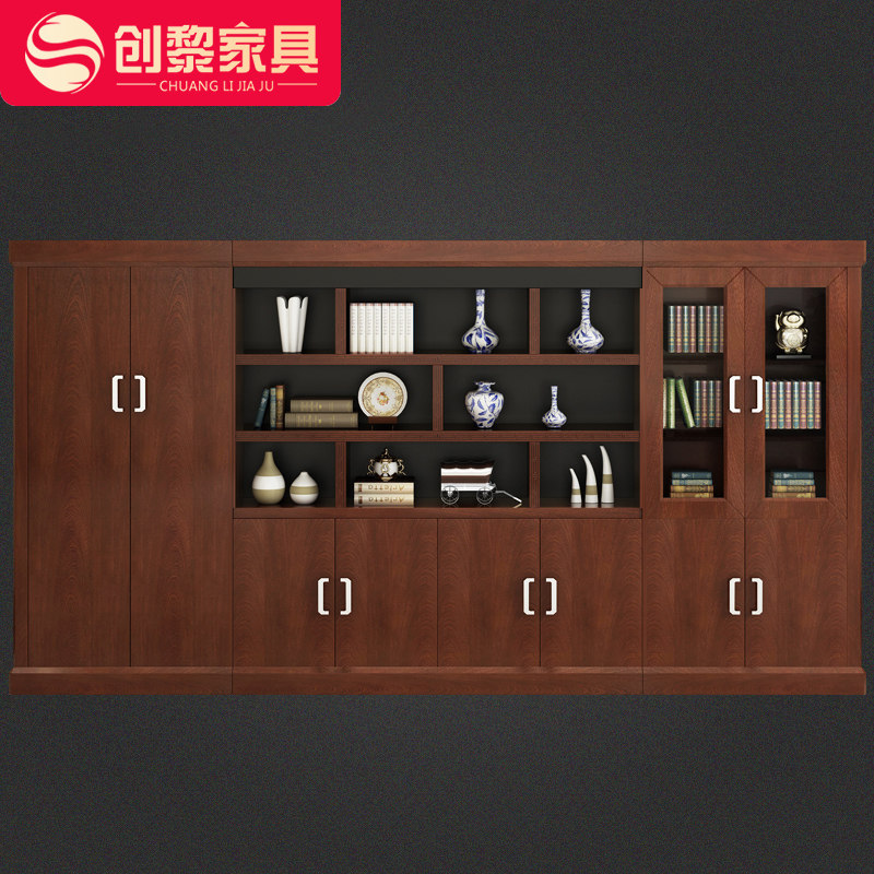 Office furniture floor filing cabinet information cabinet Old master bookcase paint solid wood applier with leather cabinet back cabinet 2 m height 527