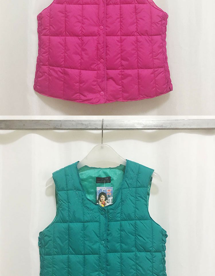 Áo lót nữ xuống trung và áo vest cotton cổ và già để mặc áo ấm mẹ vest vai rộng cỡ ngắn quần áo nữ