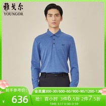 Youngor Mens Long Sleeve Polo Fall Winter New Official Business & Leisure Mall Same Wool T-Shirt S1228
