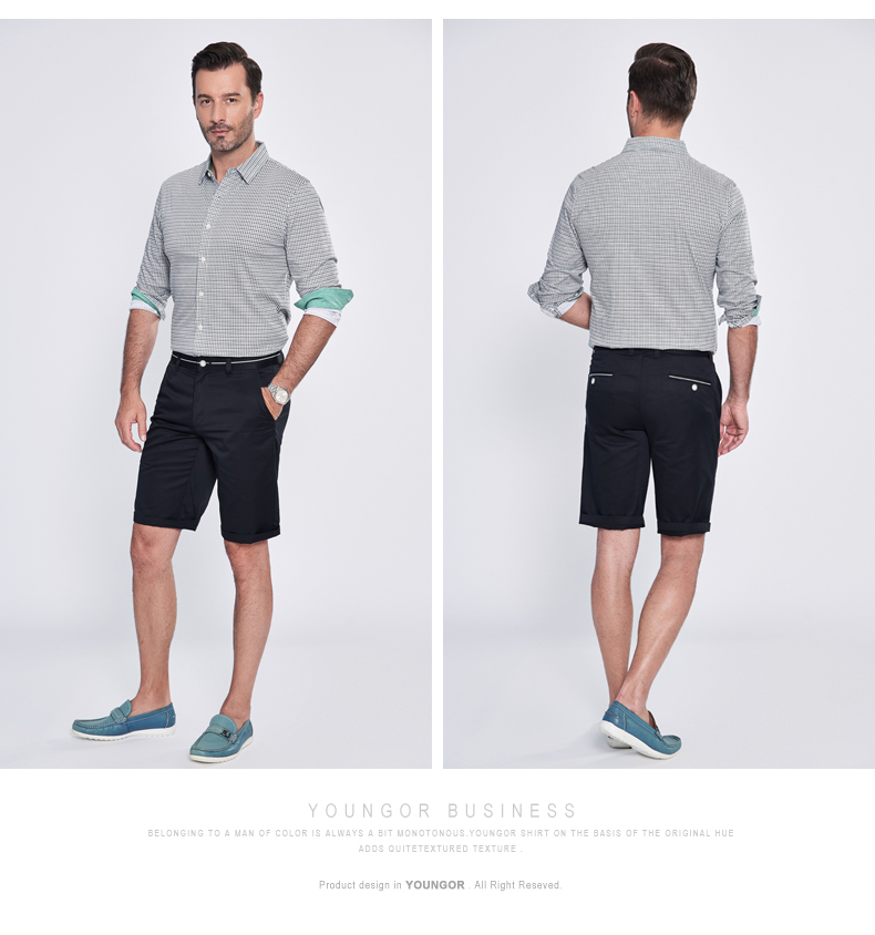 Youngor Youngor Mùa Xuân Nam Mercerized Cotton Thời Trang Kẻ Sọc Kinh Doanh Bình Thường Dài Tay Áo T-Shirt 4A49 áo thun adidas