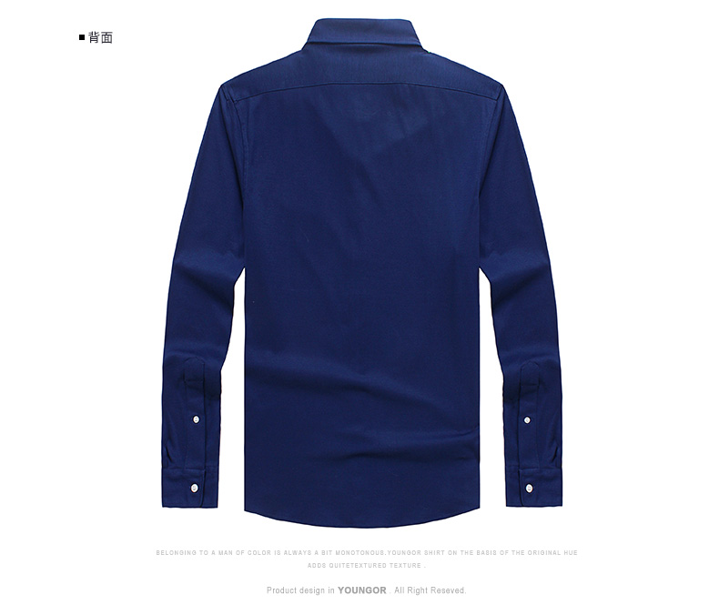 Youngor Youngor Mùa Xuân Nam Cotton Kinh Doanh Bình Thường Dài Tay Áo T-Shirt Nam 5207