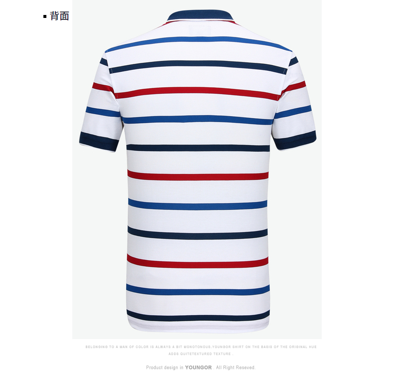 Youngor Youngor Mùa Hè của Nam Giới Kinh Doanh Bình Thường POLO Ngắn Tay Áo của Nam Giới Cotton Sọc T-Shirt Nam 8589