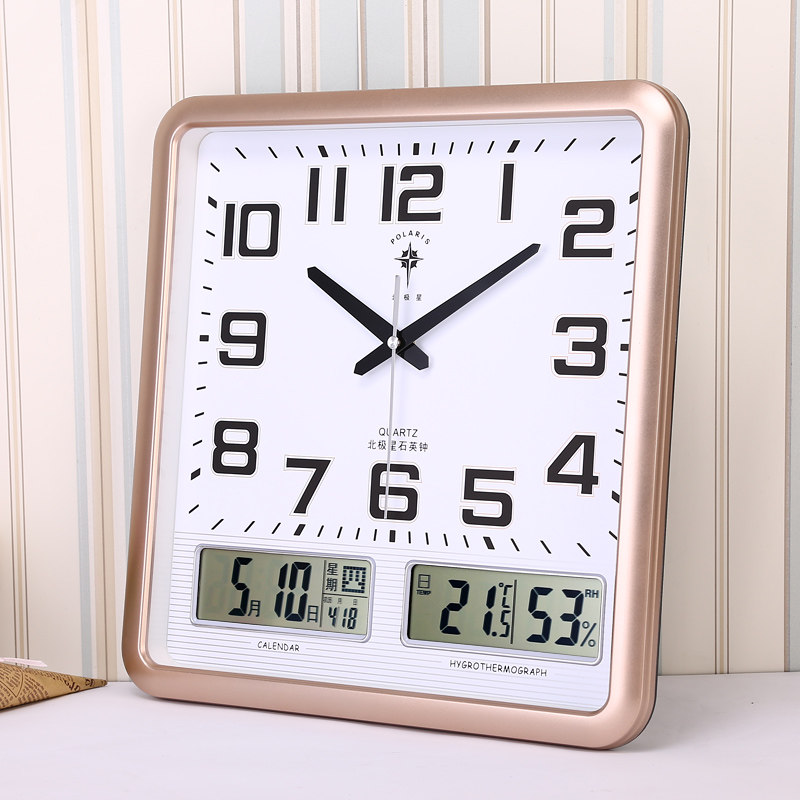Arctic Star Night Light Quartz Clocks Table Living Room Office Fashion Large Hanging Clock Clock Calendar Perpetual temperature and humidity hanging table