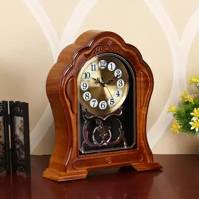 Polaris creative living room household imitation solid wood table clock desktop clock bedroom silent seat style personalized table clock ornaments