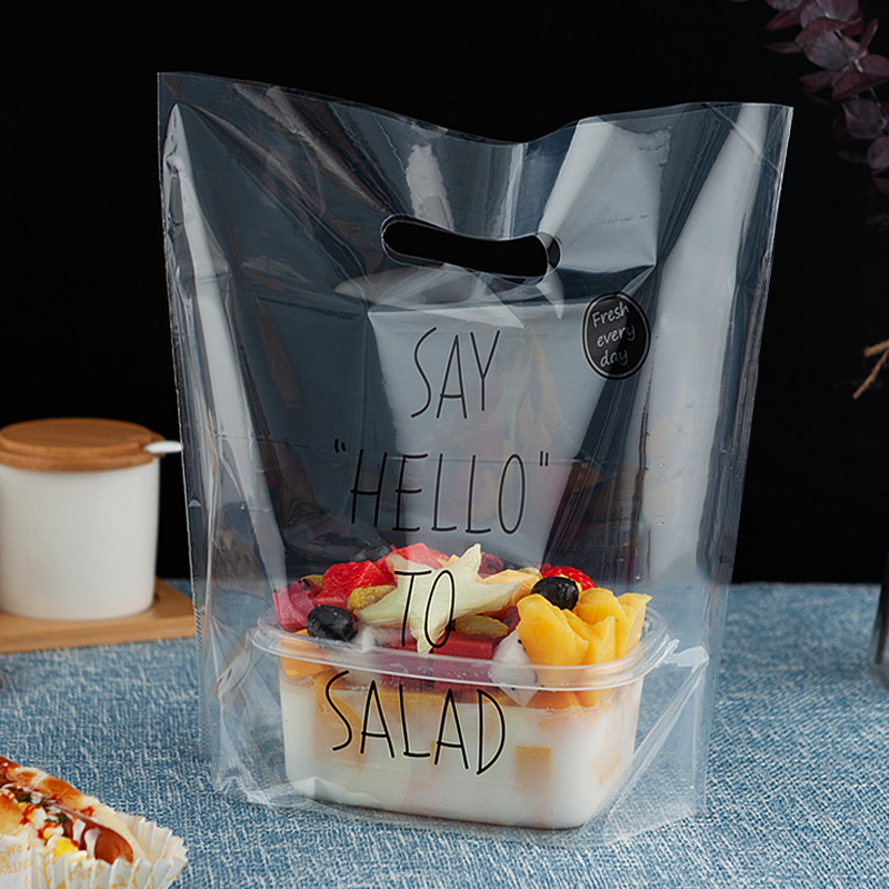 Disposable transparent plastic bag food packaging bag Melaleuca box delivery baking cake bread portable packaging bag