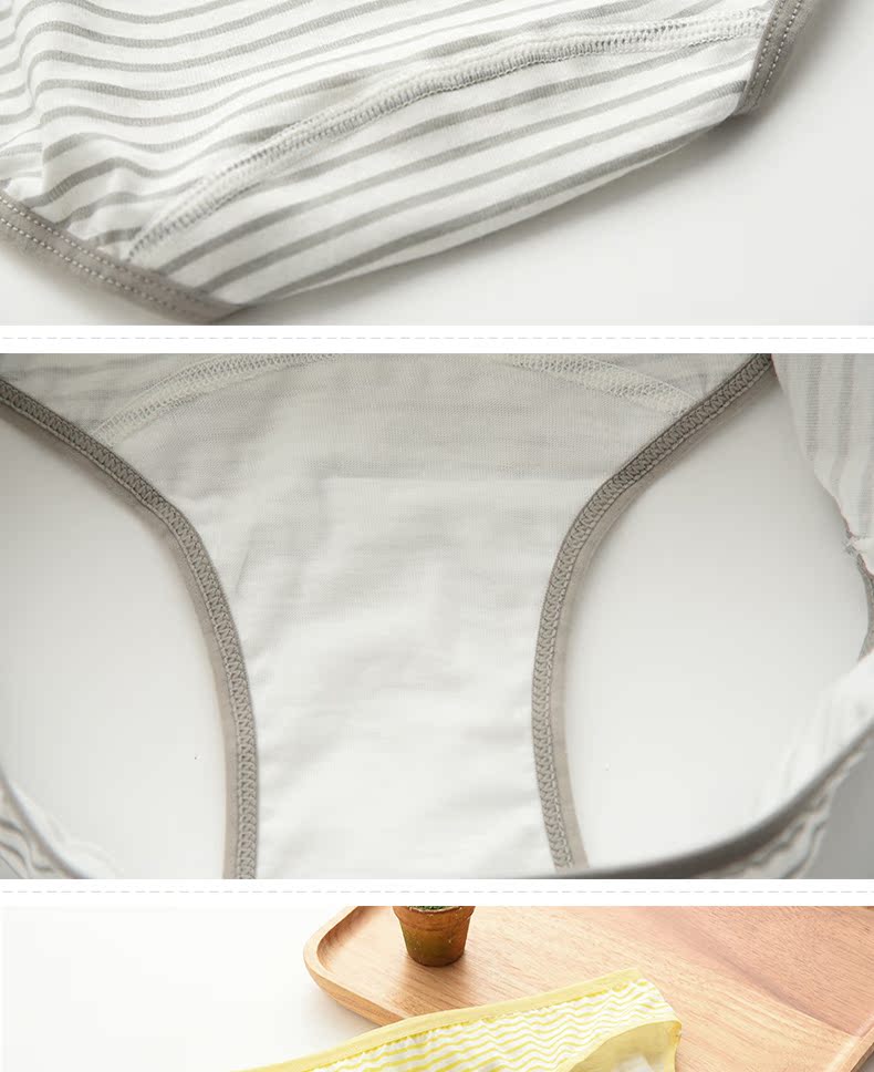 Cotton Element Đồ lót nữ 100% Cotton Tóm tắt Eo trung bình và thấp 2 Gói Quần lót nữ sọc sọc LM546 quần lót nam dành cho tuổi 15