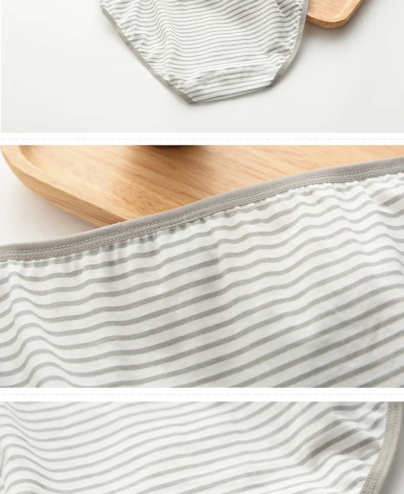 Cotton Element Đồ lót nữ 100% Cotton Tóm tắt Eo trung bình và thấp 2 Gói Quần lót nữ sọc sọc LM546 quần lót nam dành cho tuổi 15