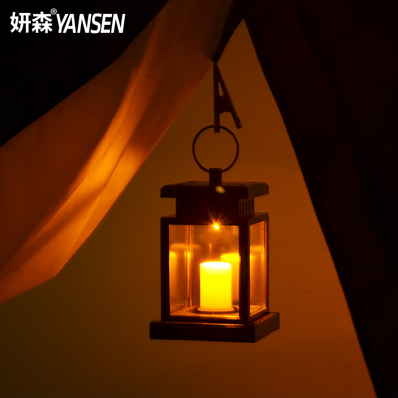 Solar Garden Light Outdoor Candle Light Umbrella Light Hanging light LED Outdoor Waterproof Garden Villa Light Retro