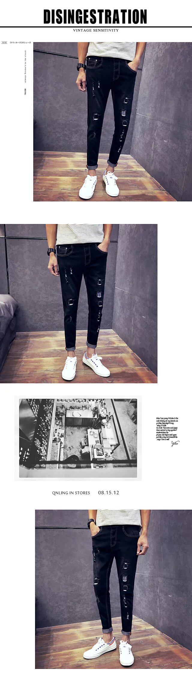 Jeans en coton pour automne - Ref 1461822 Image 20