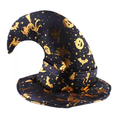 Chen Tao 58g Halloween COS costume witch hat witch hat hook witch hat magic hat Gold Gold