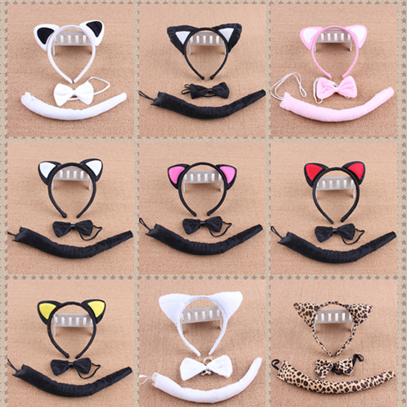 1 Chen Tao 35G Six Day Party Headdress Halloween products 3 pieces of animal three - piece set of cats 3 piece set
