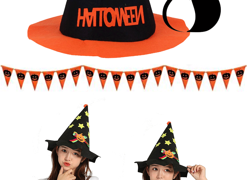 Tao Tao Halloween Pumpkin Hat Vật tư trang trí Prom Party Dress Up Đạo cụ Mũi nhọn Góc hình quả bí ngô - Sản phẩm Đảng / Magic / Hiệu suất đồ halloween cho bé trai