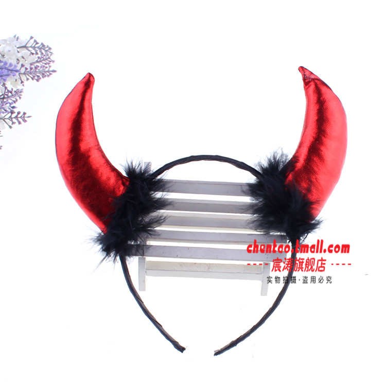 Tao Tao 18g hóa trang thành trang phục dự tiệc Halloween cung cấp sừng quỷ đỏ - sừng vải sáng - Sản phẩm Đảng / Magic / Hiệu suất đồ hóa trang
