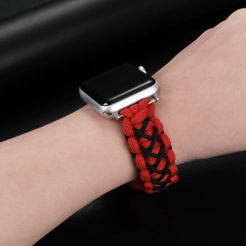 Новый ремешок для Apple iWatch текстурированный эластичный петля 1/2/3 поколения личность ритм универсальный мужской и женский 4/5/6/SE поколения ритм бренд креативный тканый заменяемый браслет 44/42mm оригинал аутентичный