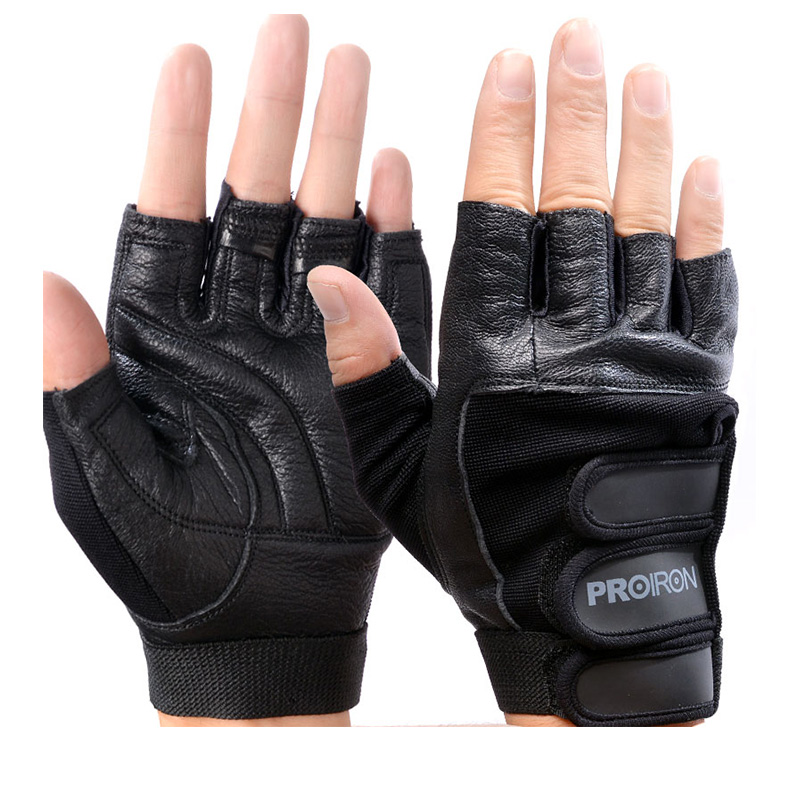 PROIRON Sheepskin fitness gloves Men's and women's gym half finger sports gloves dumbbell weightlifting non-slip-P2