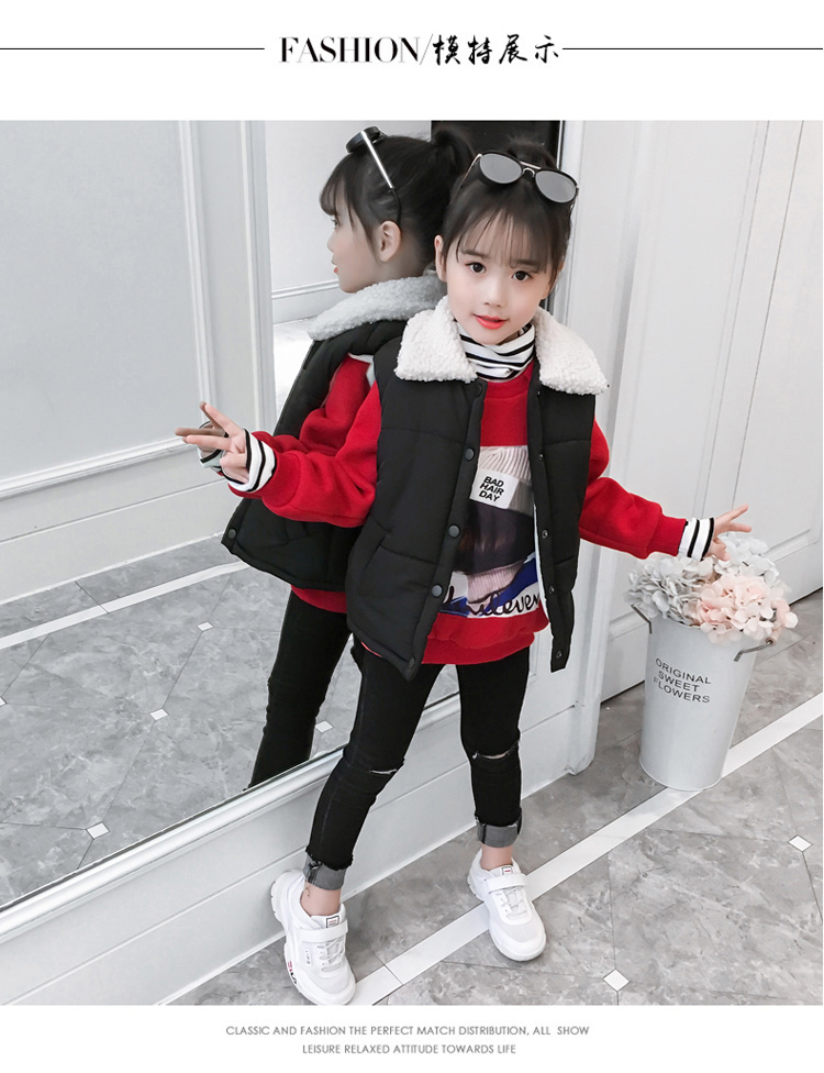 Áo vest bé gái cotton mùa thu đông 2018 mới cho bé mặc mùa đông Hàn Quốc cộng với áo nhung dày cho bé shop trẻ em