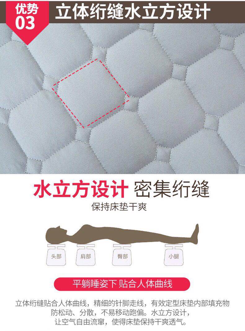 Bông chống trượt nệm bảo vệ 1.2 Mega dày tatami đôi 1.5 / 1.8m nệm pad con được tùy chỉnh - Nệm đệm xinh