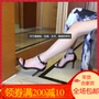Giày cao gót nữ mùa hè siêu cao gót 2019chic stiletto đen bằng da gợi cảm khóa thắt lưng đẹp giày quai hậu nữ