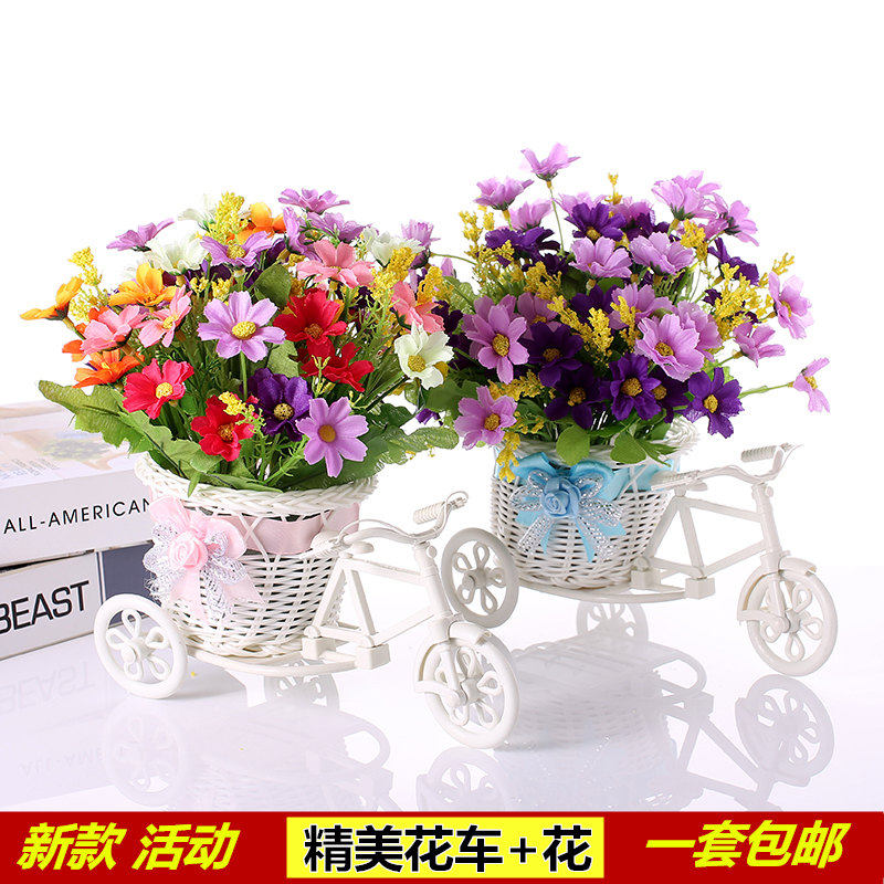 Living Room Silk Flowers Dried Flower Bouquet Plastic Fake Flowers Emulation Flower Car Cover Decoration Home Table Hem room Furnishing