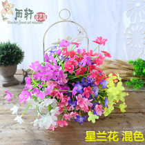 Star orchid plastic flower fake flower living room table simulation flower fake flower silk flower home decoration floral potted plant decoration