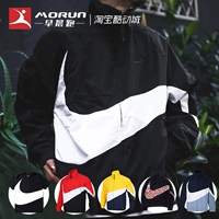 [Morning Run] Áo khoác Nike Big Swoosh Đen và Trắng Móc áo khoác Logo lớn AR3133-010 - Áo khoác thể thao / áo khoác áo gió chạy bộ