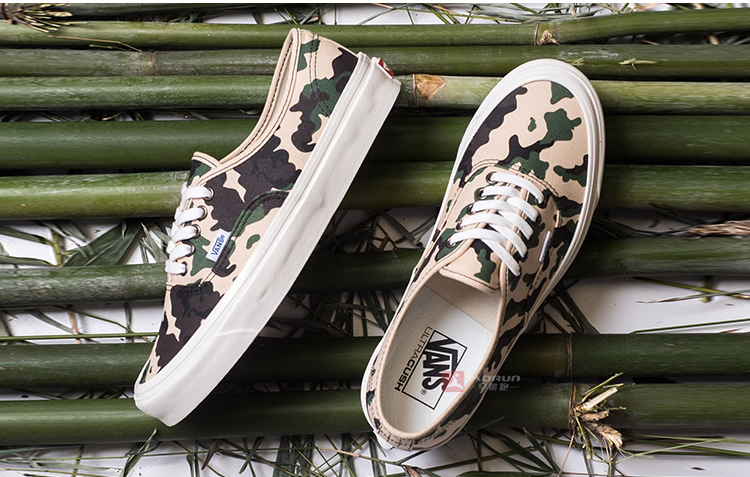 [chạy buổi sáng] Vans Authentic Anaheim Ngụy trang giày vải cắt thấp VN0A38ENVKY - Plimsolls giày thể thao chính hãng