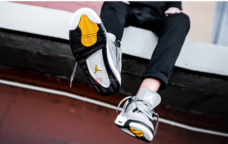 [chạy buổi sáng] Giày bóng rổ da lộn màu xám Air Jordan 4 Cool Grey AJ4 308497-007 - Giày bóng rổ giày thể thao lining