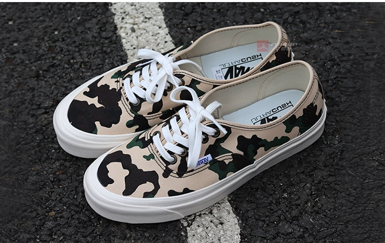 [chạy buổi sáng] Vans Authentic Anaheim Ngụy trang giày vải cắt thấp VN0A38ENVKY - Plimsolls giày thể thao adidas nam