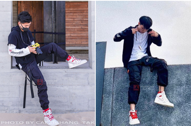 [chạy buổi sáng] Air Jordan 1 OG AJ1 trắng đỏ bản thảo giày bóng rổ thỏ hói 555088-160 - Giày bóng rổ giày sneaker nam đẹp