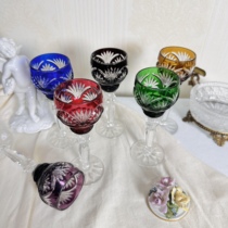 Ready stock rainbow color thick cut crystal cup set