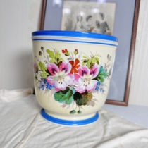 Deposit in stock full price 2580 old Paris apricot color pure hand-painted large flowerpot vase