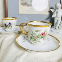 Deposit in stock full price 699 Old Paris fully hand-painted coffee cup pink and purple 2 colors